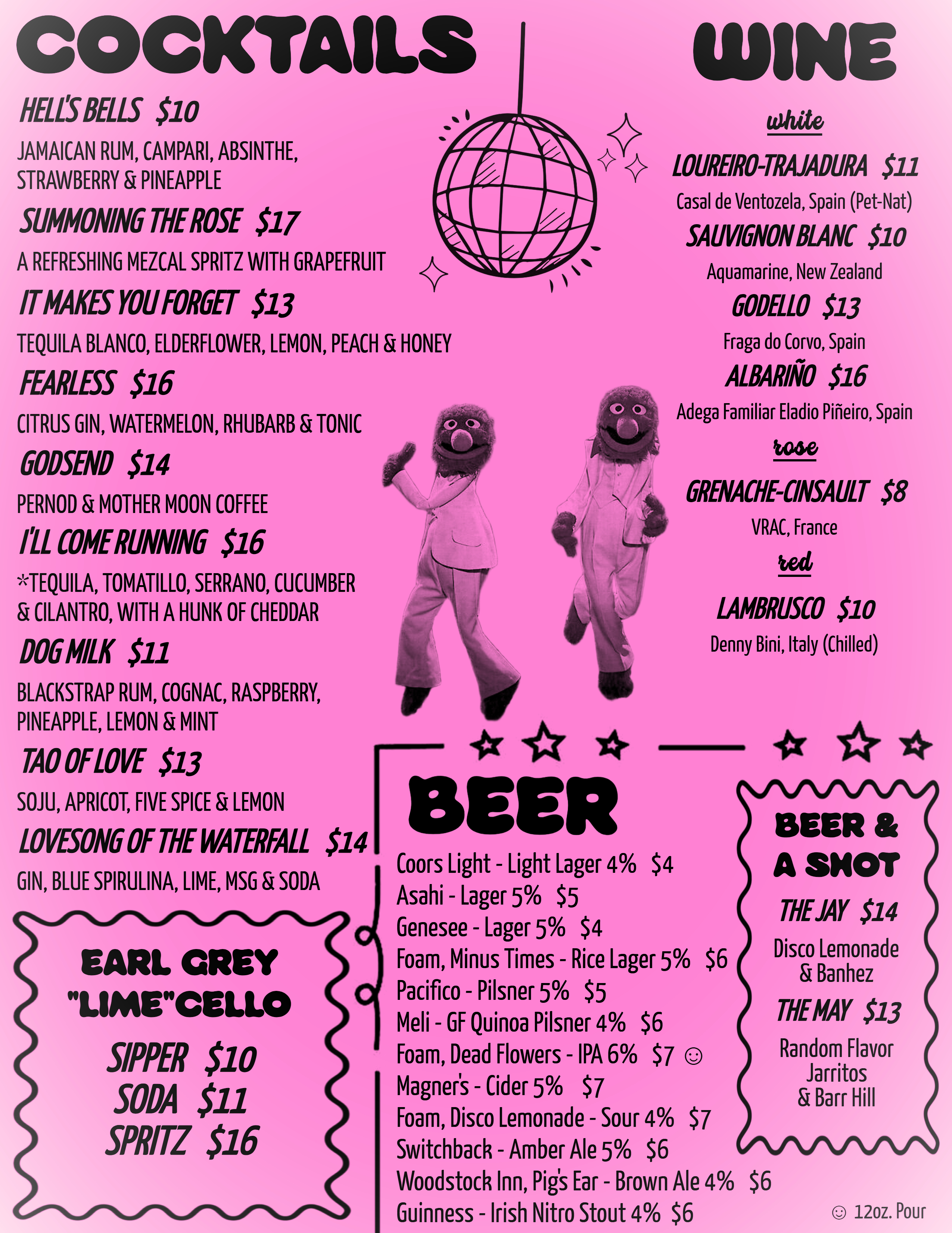 Sam's Listening Bar Cocktail Menu