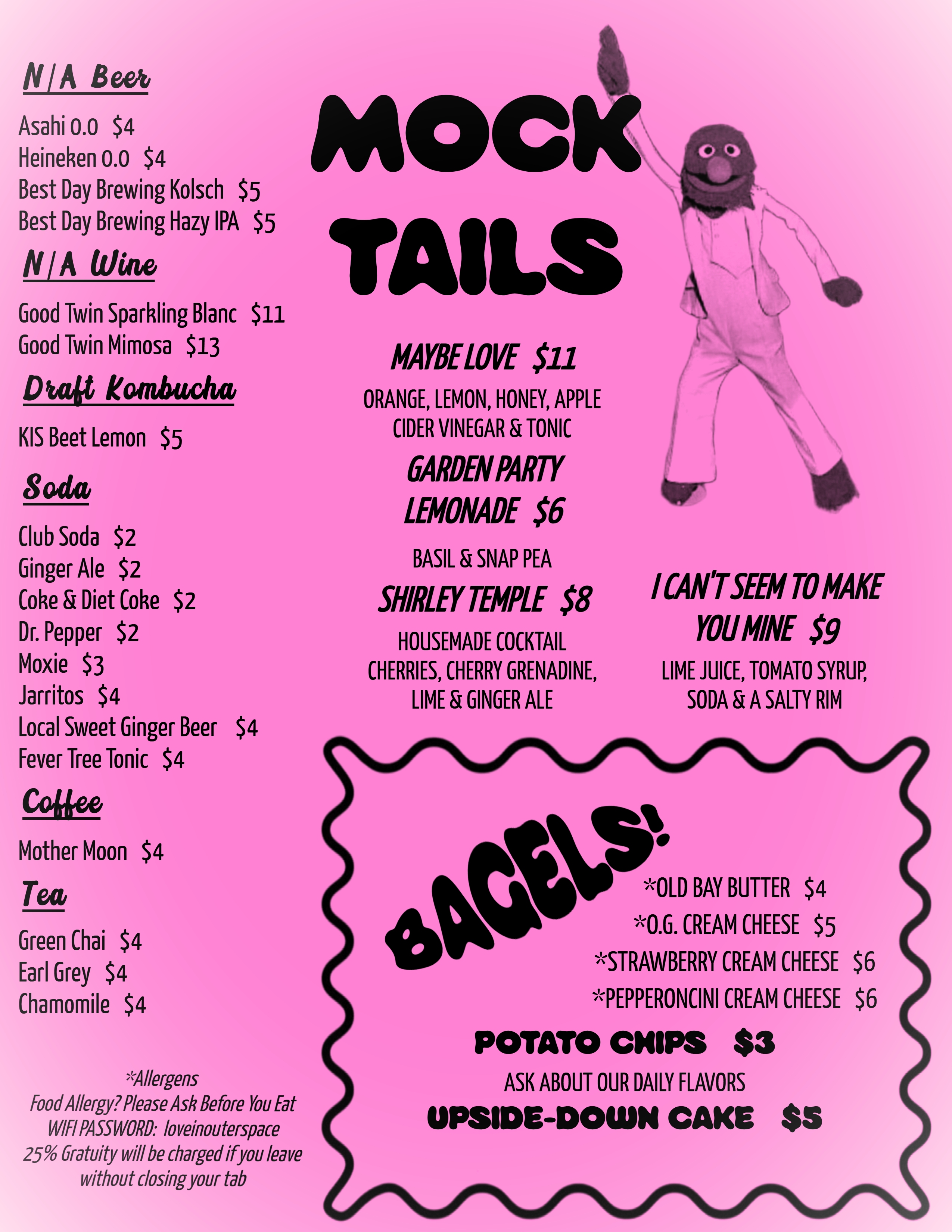 Sam's Listening Bar Mocktail Menu