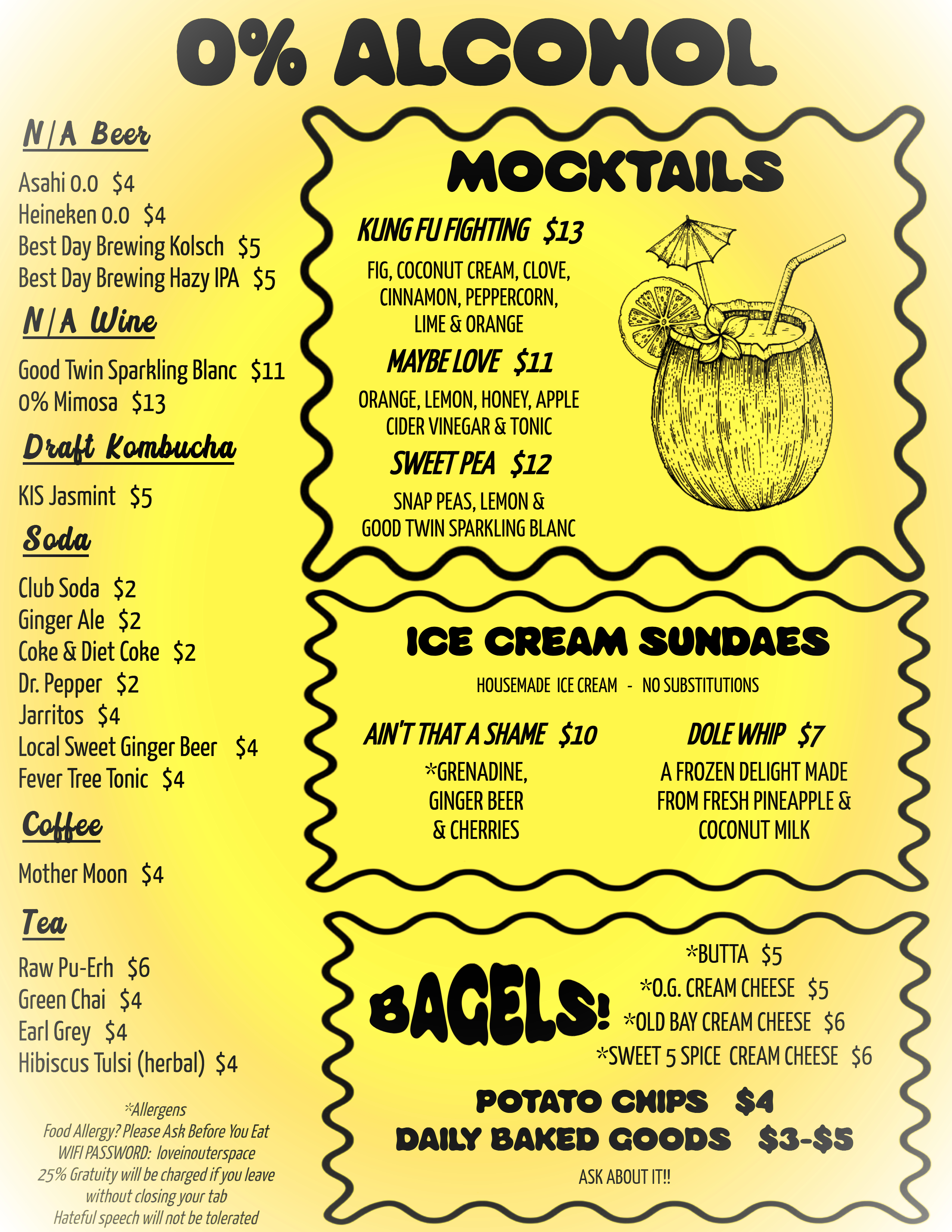 Sam's Listening Bar Mocktail Menu